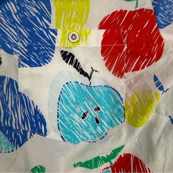 Talbots Shirt Women's Medium Long Sleeve Button Down Apple Print Top - Picture 11 of 12